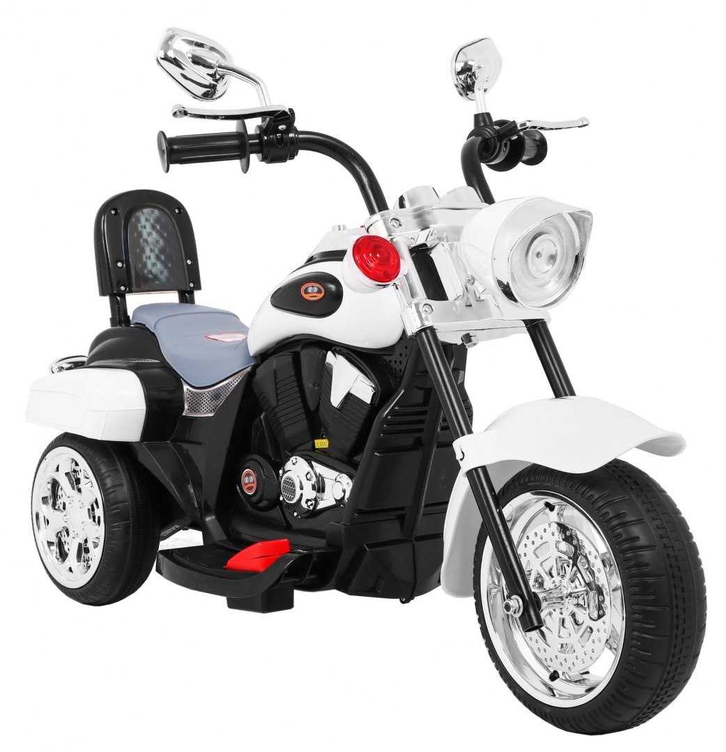 Elektrinis triratis motociklas Chopper NightBike, baltas