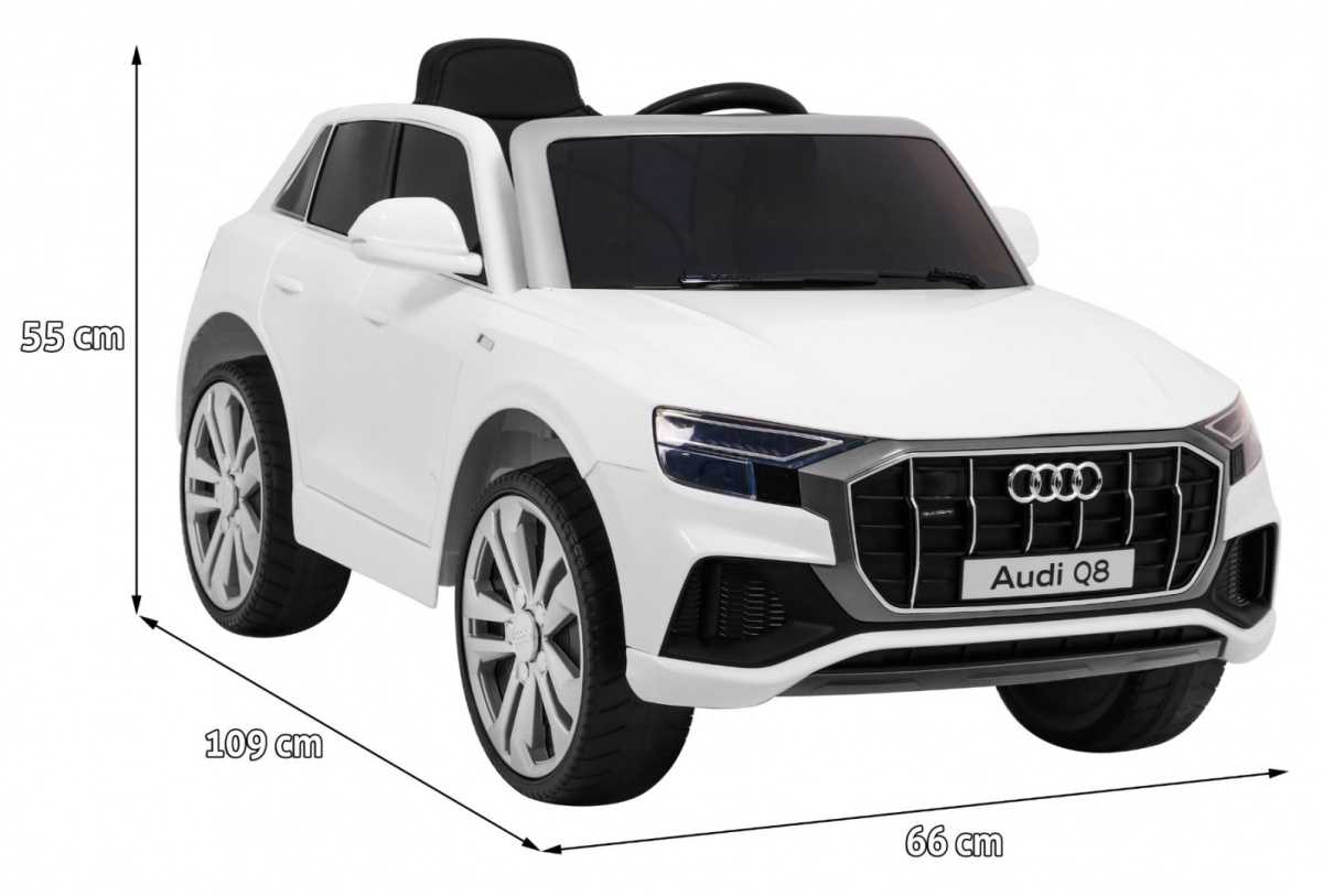 Vienvietis elektromobilis Audi Q8 LIFT, baltas