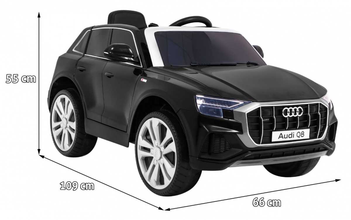 Vienvietis elektromobilis Audi Q8 LIFT, juodas