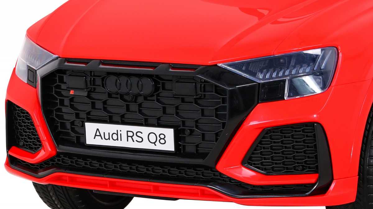 Vienvietis elektromobilis Audi RS Q8, raudonas