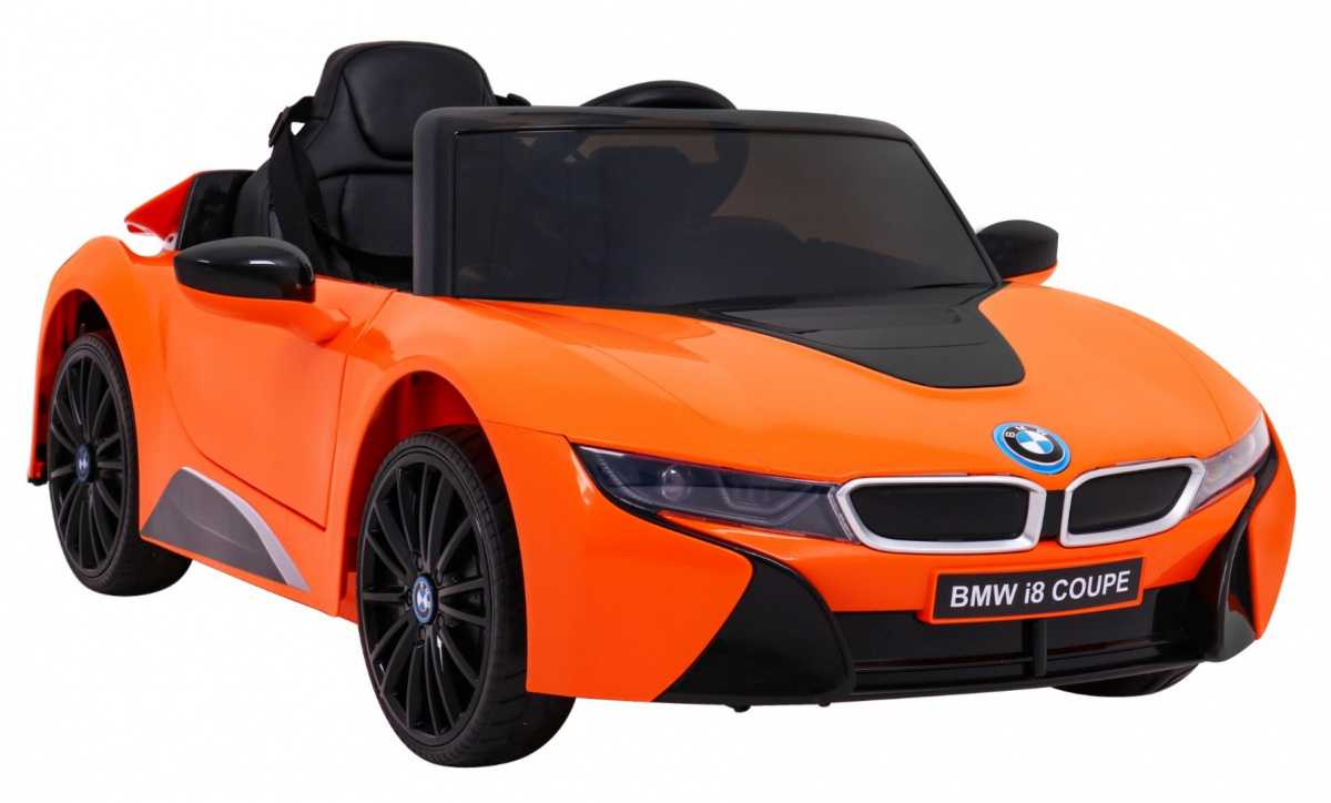 Vaikiškas elektomobilis BMW I8, oranžinis