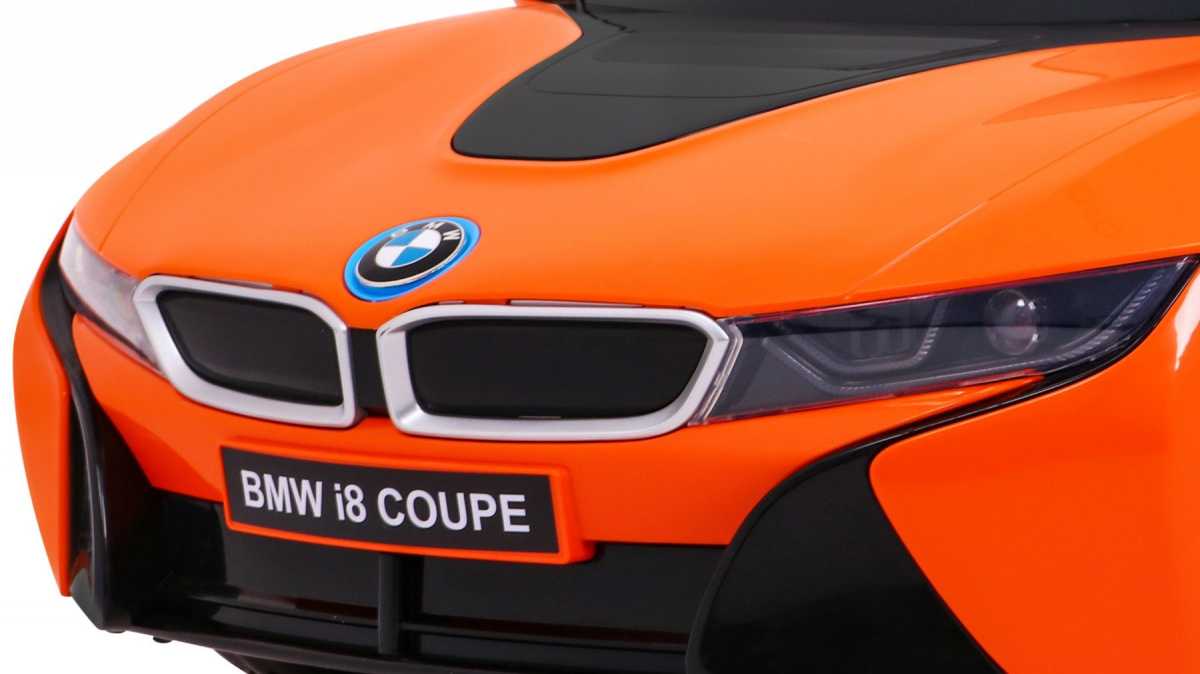 Vaikiškas elektomobilis BMW I8, oranžinis