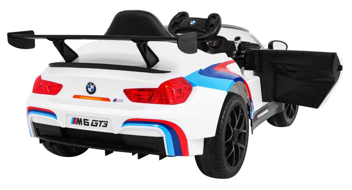 Vienvietis elektromobilis BMW M6 GT3, baltas