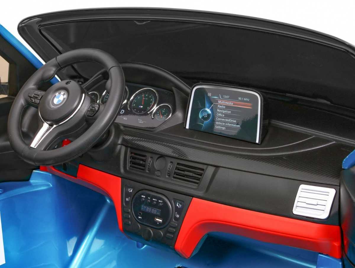 Vaikiškas dvivietis elektromobilis BMW X6M XXL, mėlynas lakuotas