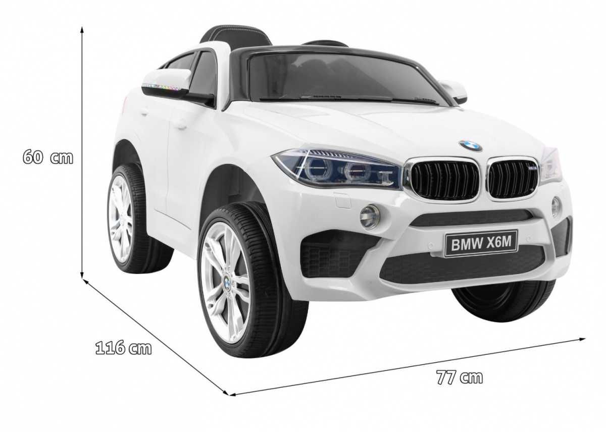 Vienvietis elektromobilis BMW X6M, baltas