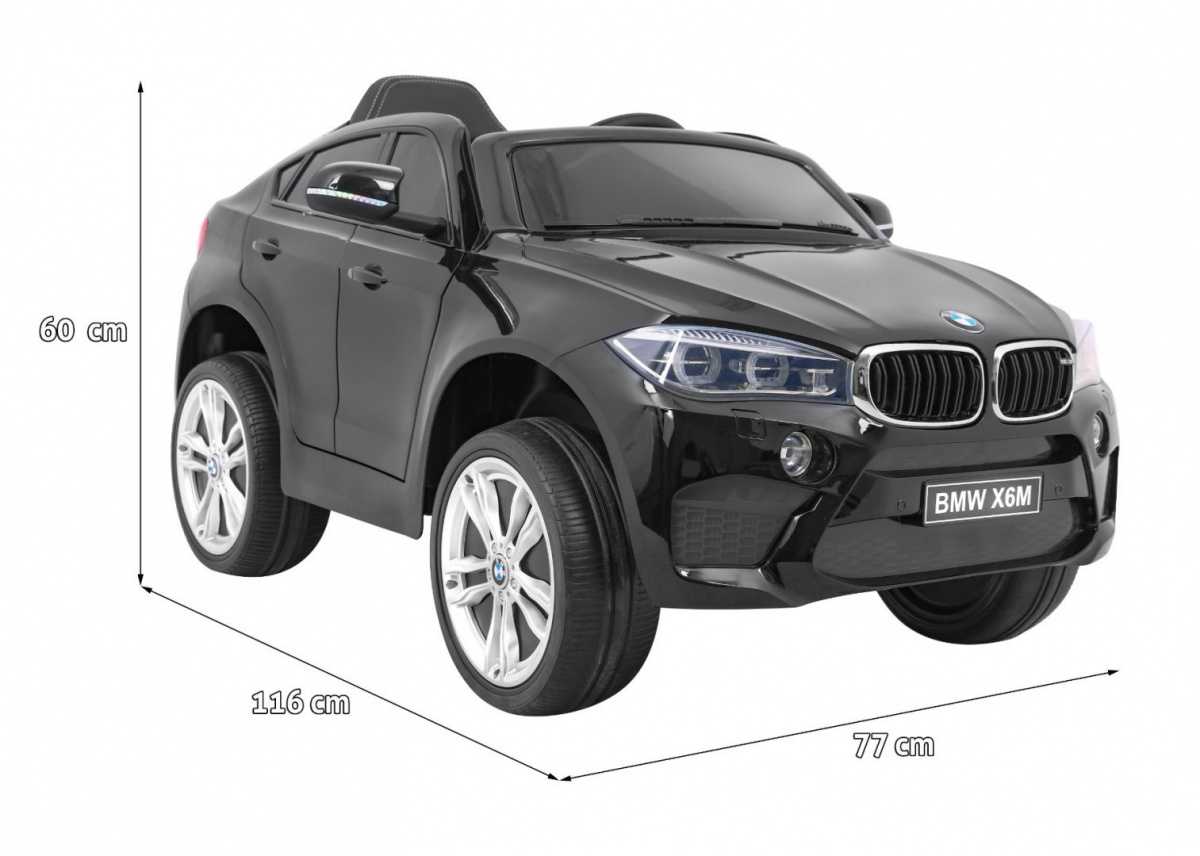 Vaikiškas elektromobilis BMW X6M, juodas lakuotas