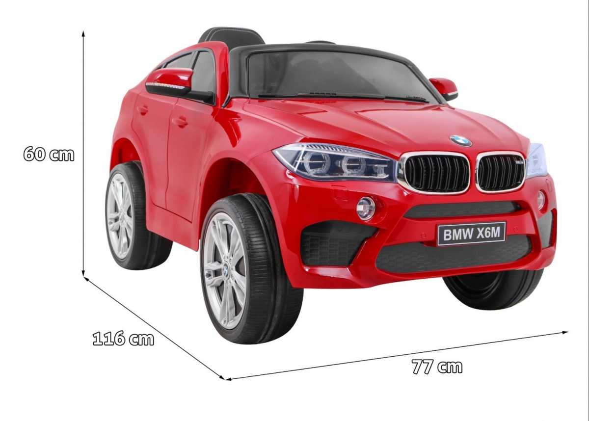 Vaikiškas elektromobilis BMW X6M, raudonas lakuotas