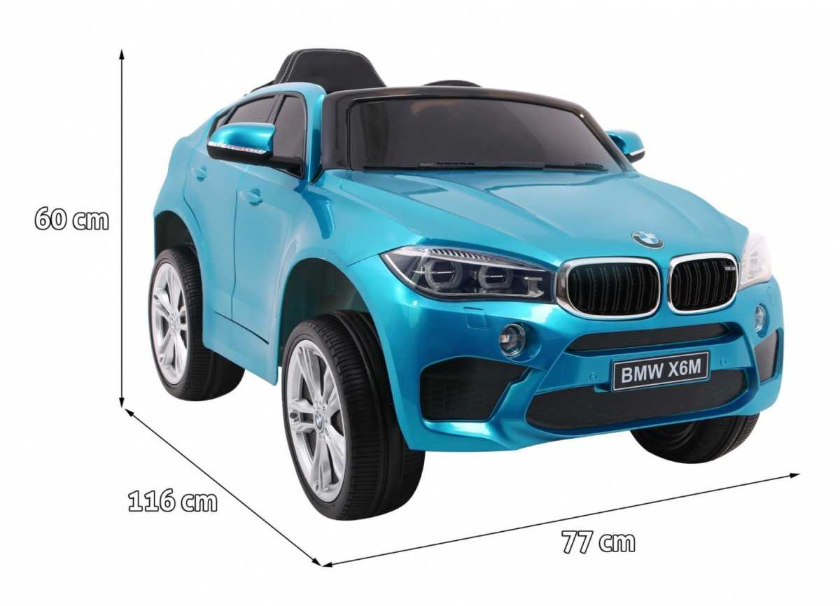 Vaikiškas elektromobilis BMW X6M, mėlynas lakuotas