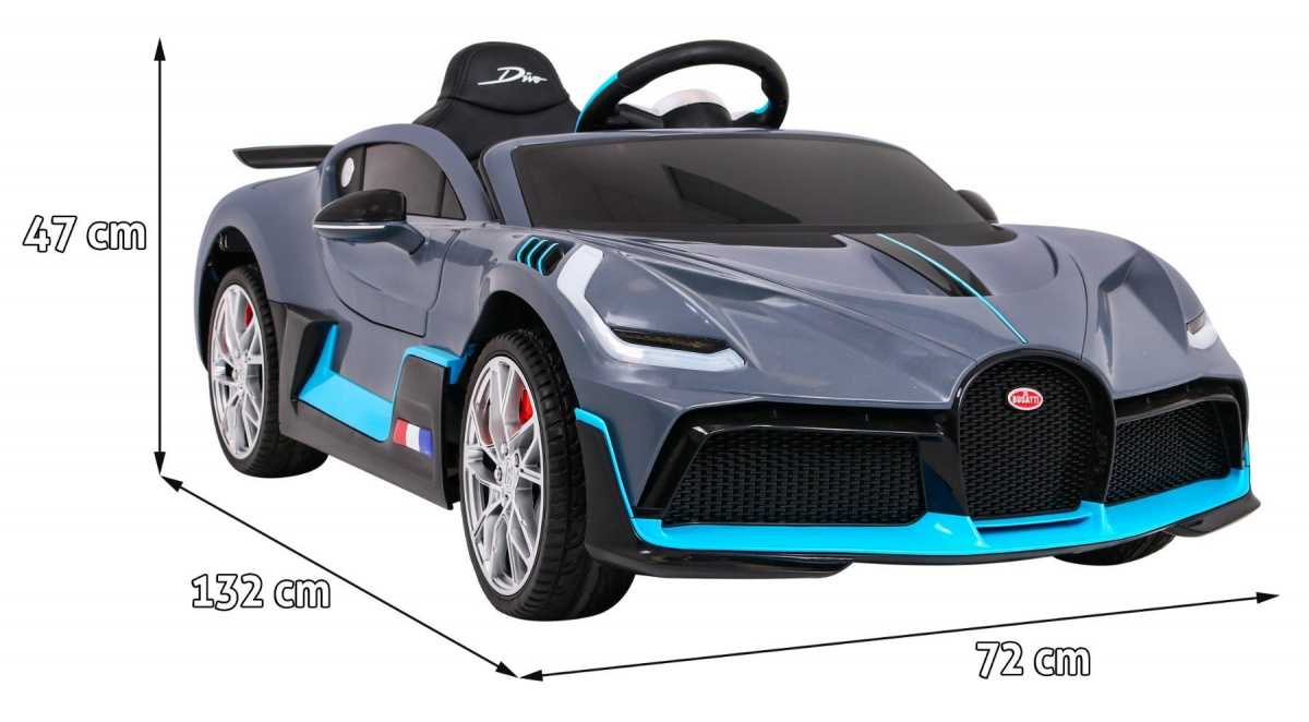 Vaikiškas elektromobilis Bugatti Divo, pilkas