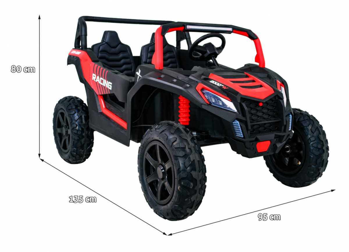 Dvivietis keturratis Buggy ATV STRONG Racing, raudonas