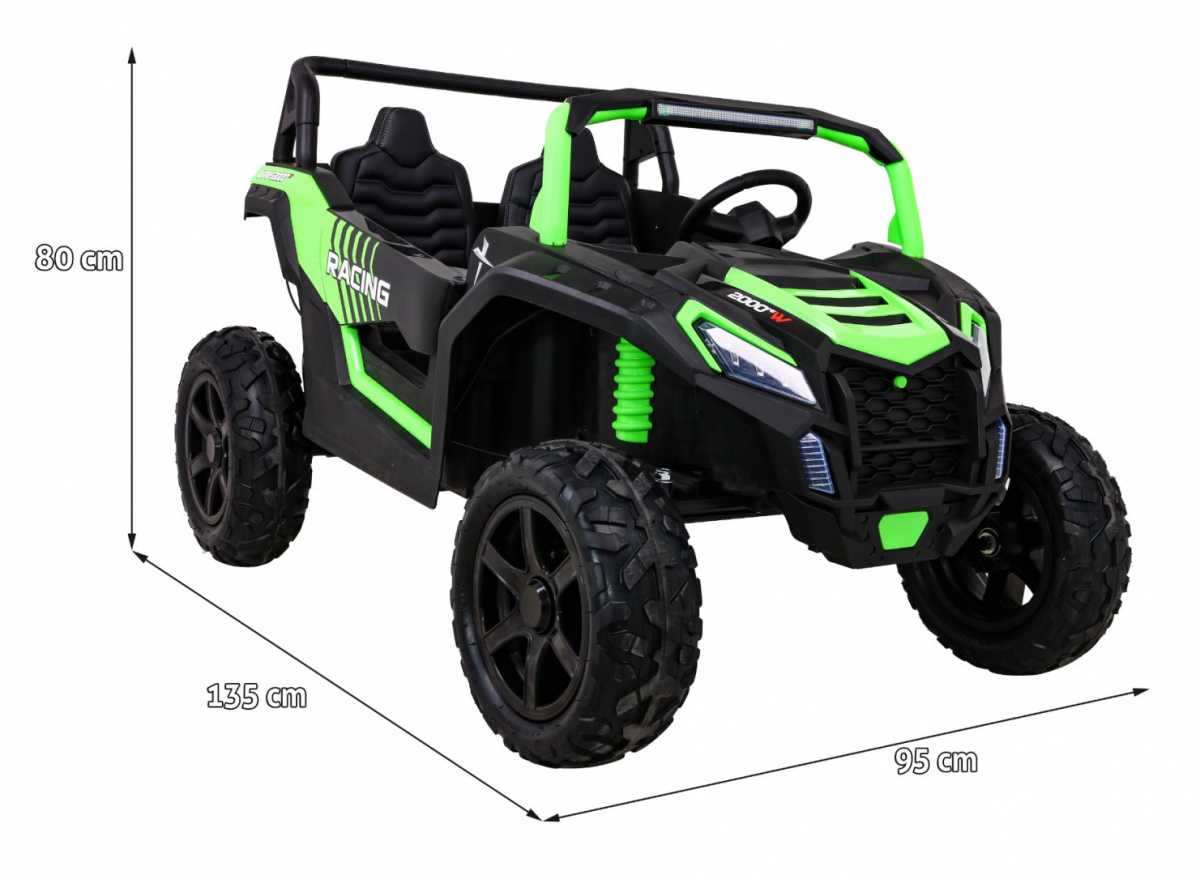 Dvivietis keturratis Buggy ATV STRONG Racing, žalias