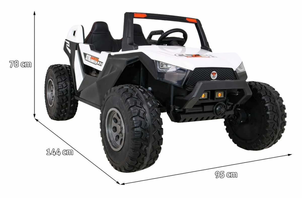 Dvivietis elektromobilis Buggy Clash 4x4, baltas