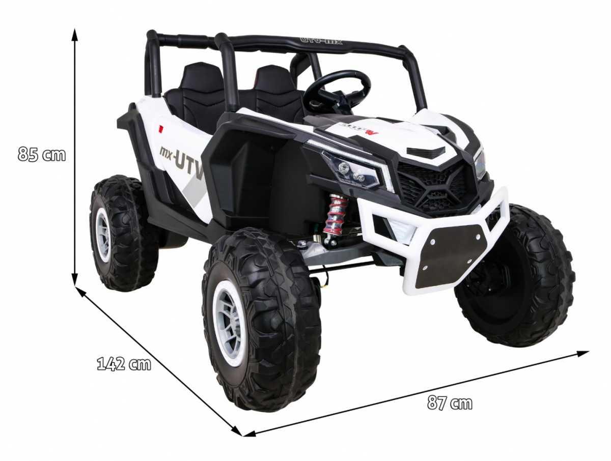 Vaikiškas dvivietis keturratis Buggy UTV-MX, baltas