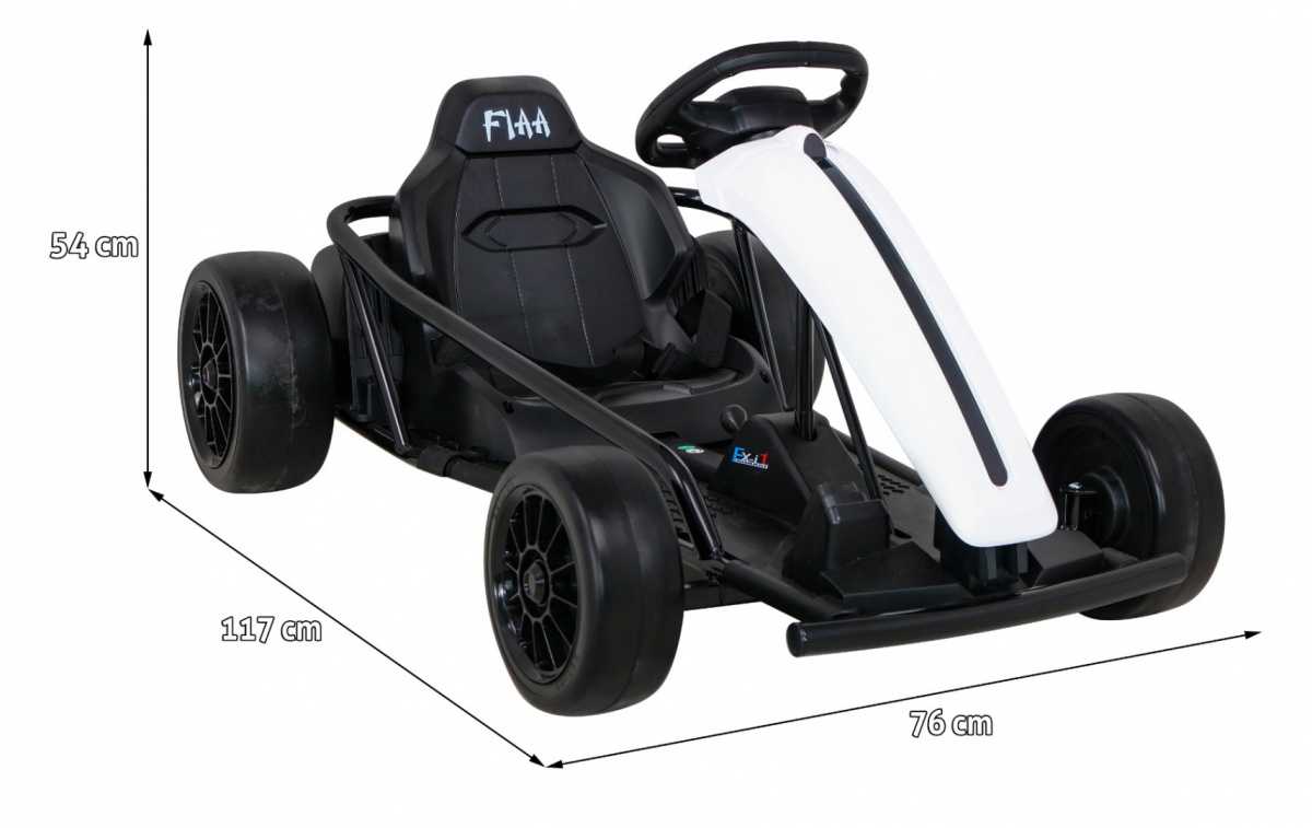 elektrinis kartingas FX1 Drift Master, baltas