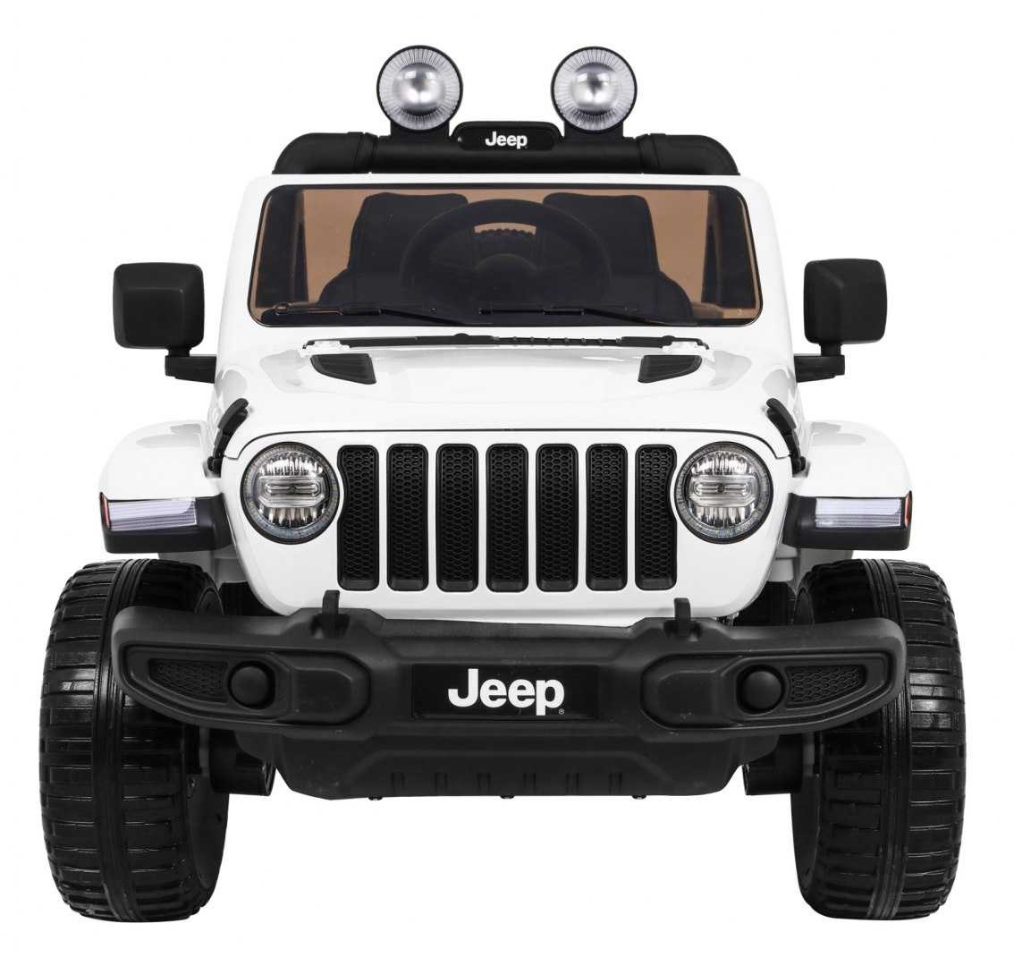 Dvivietis elektromobilis Jeep Wrangler Rubicon, baltas