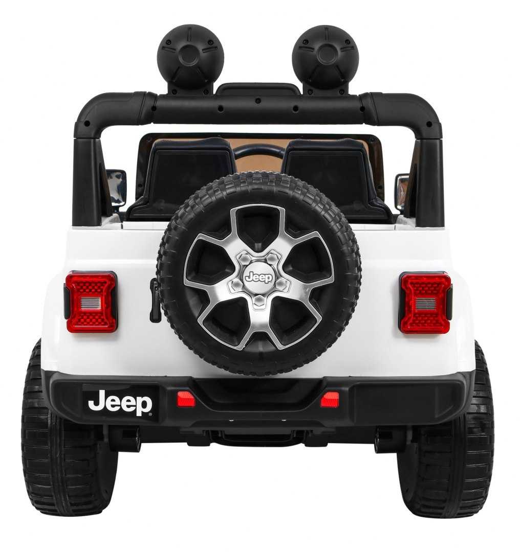 Dvivietis elektromobilis Jeep Wrangler Rubicon, baltas