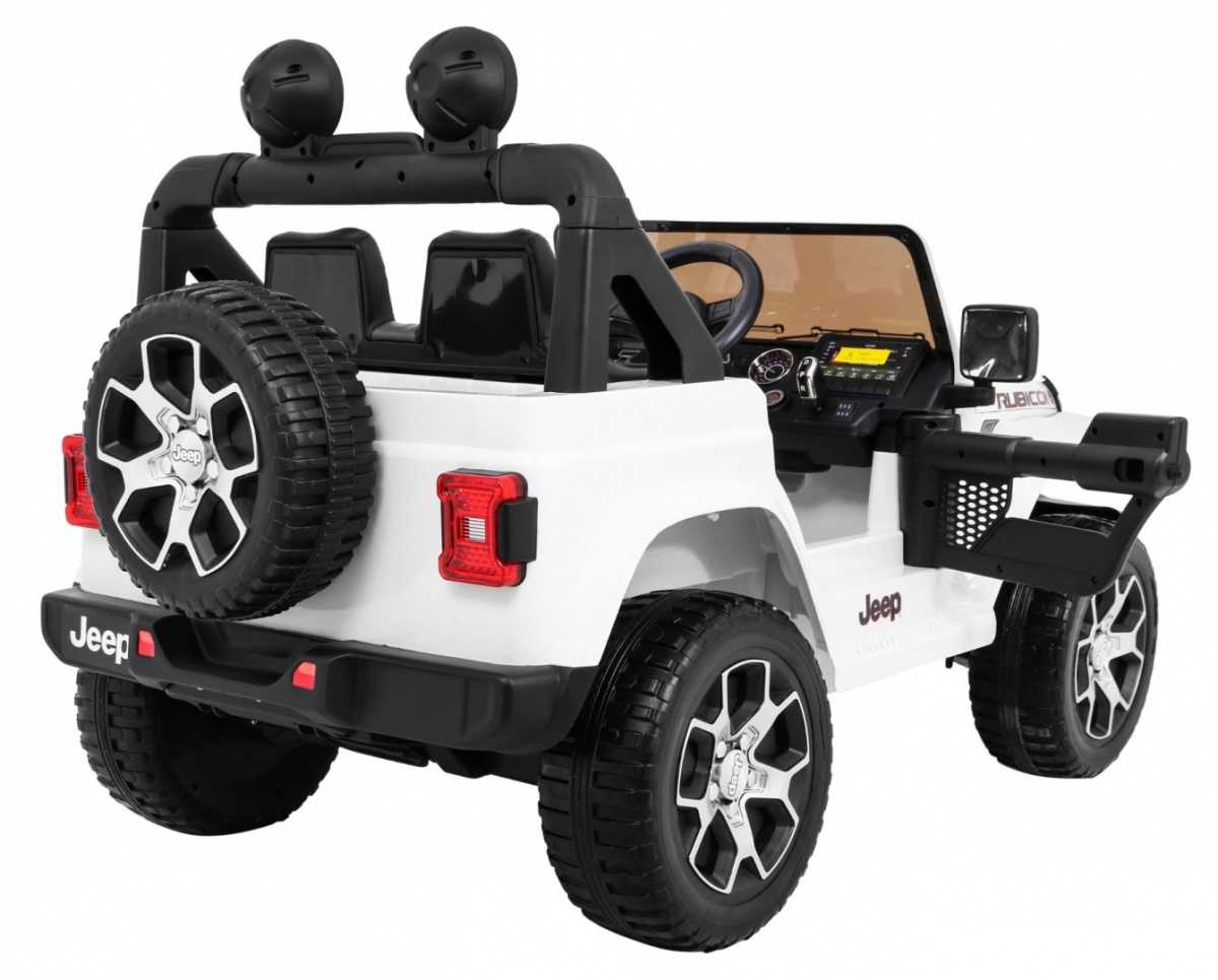 Dvivietis elektromobilis Jeep Wrangler Rubicon, baltas