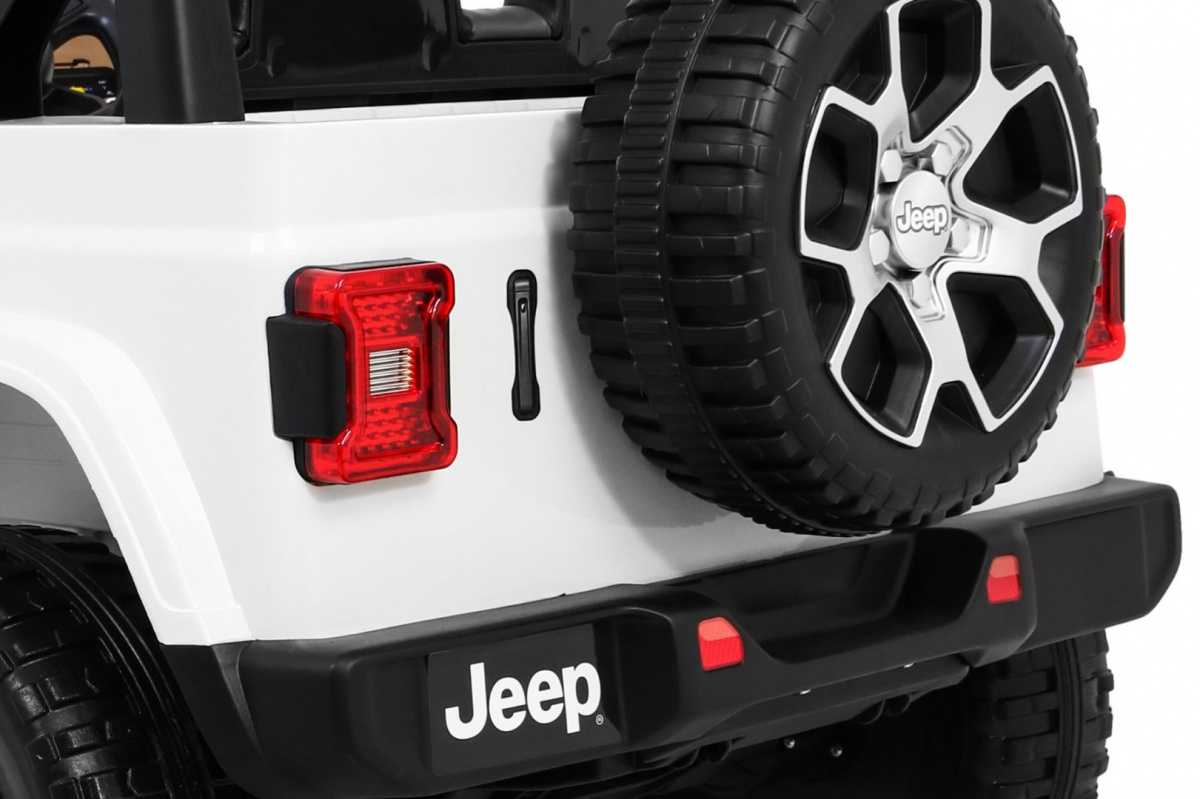 Dvivietis elektromobilis Jeep Wrangler Rubicon, baltas