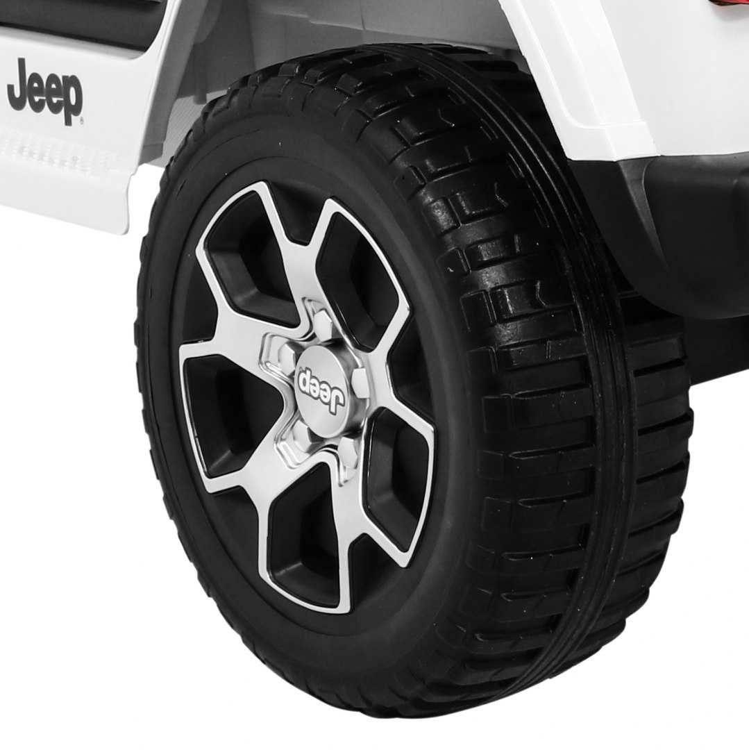 Dvivietis elektromobilis Jeep Wrangler Rubicon, baltas