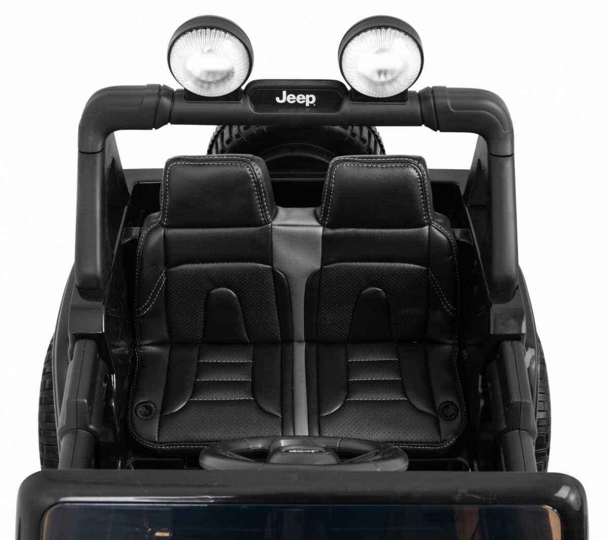 Dvivietis elektromobilis Jeep Wrangler Rubicon, juodas