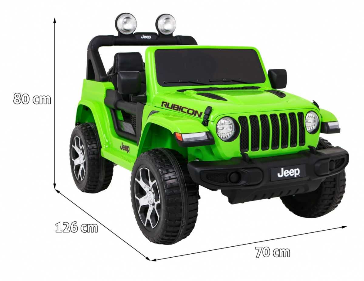 Dvivietis elektromobilis Jeep Wrangler Rubicon, žalias