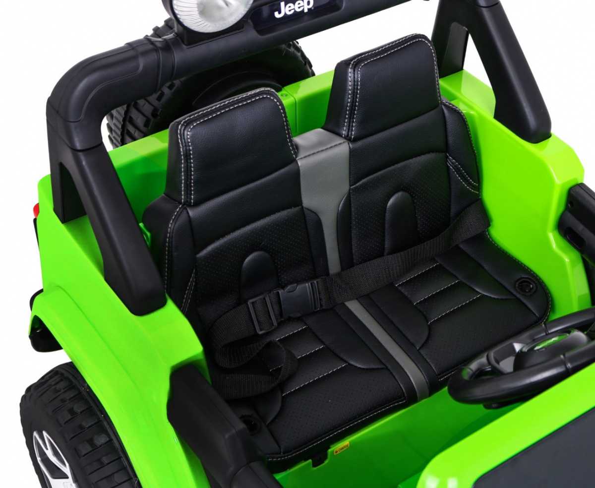 Dvivietis elektromobilis Jeep Wrangler Rubicon, žalias