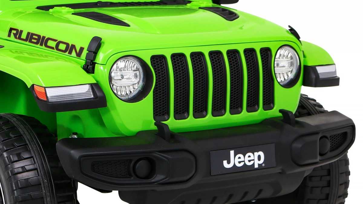 Dvivietis elektromobilis Jeep Wrangler Rubicon, žalias