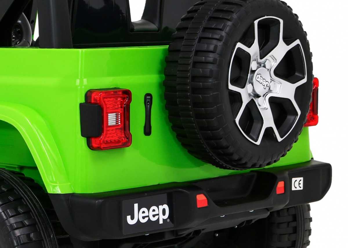 Dvivietis elektromobilis Jeep Wrangler Rubicon, žalias