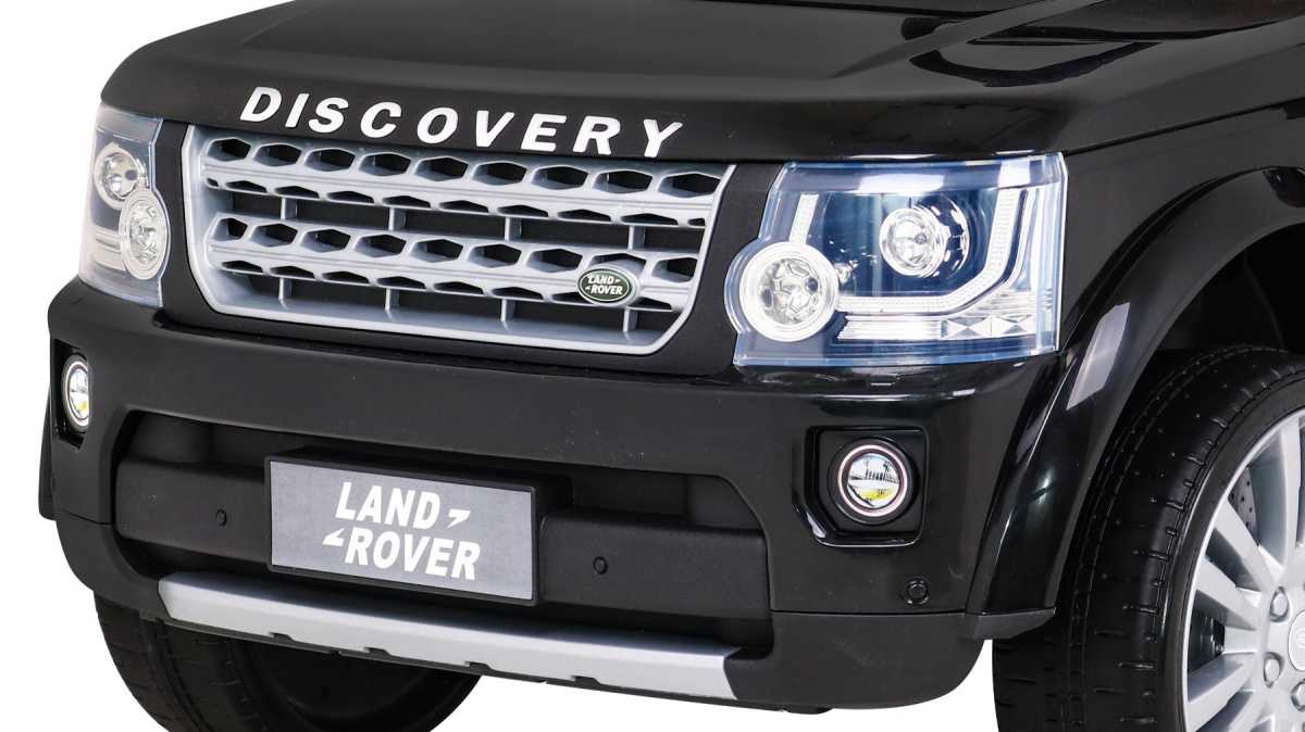 Vienvietis elektromobilis Land Rover Discovery, juodas