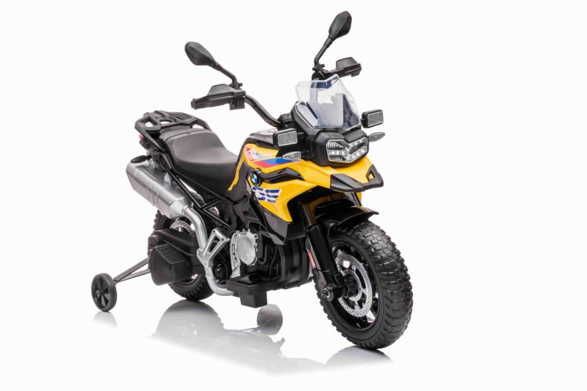 Elektrinis motociklas BMW F850GS, geltonas