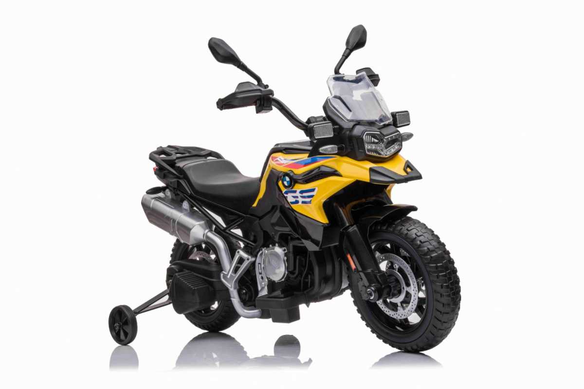 Elektrinis motociklas BMW F850GS, geltonas