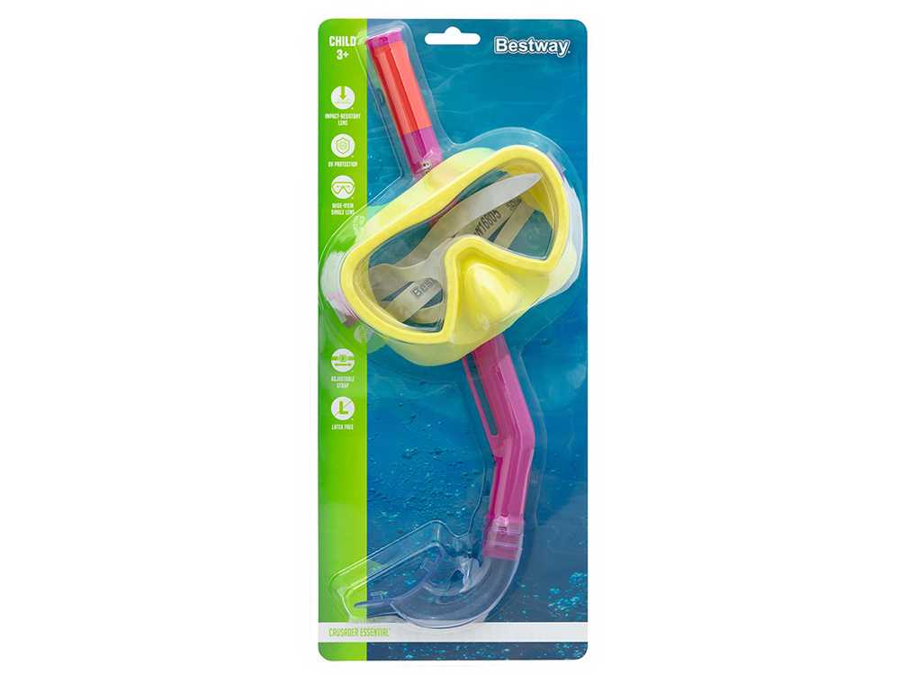 Nardymo rinkinys Bestway Crusader Essential Snorkel, geltonas