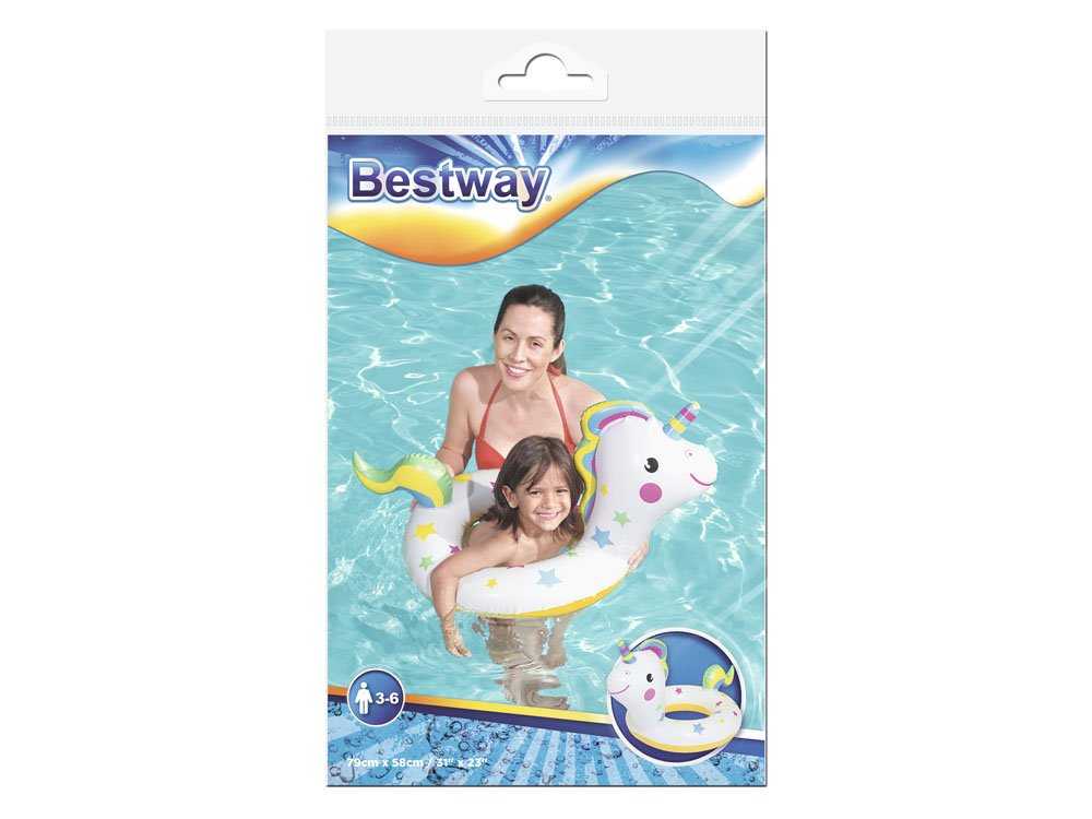 Pripučiamas plaukimo ratas Bestway, 79x58cm, baltas