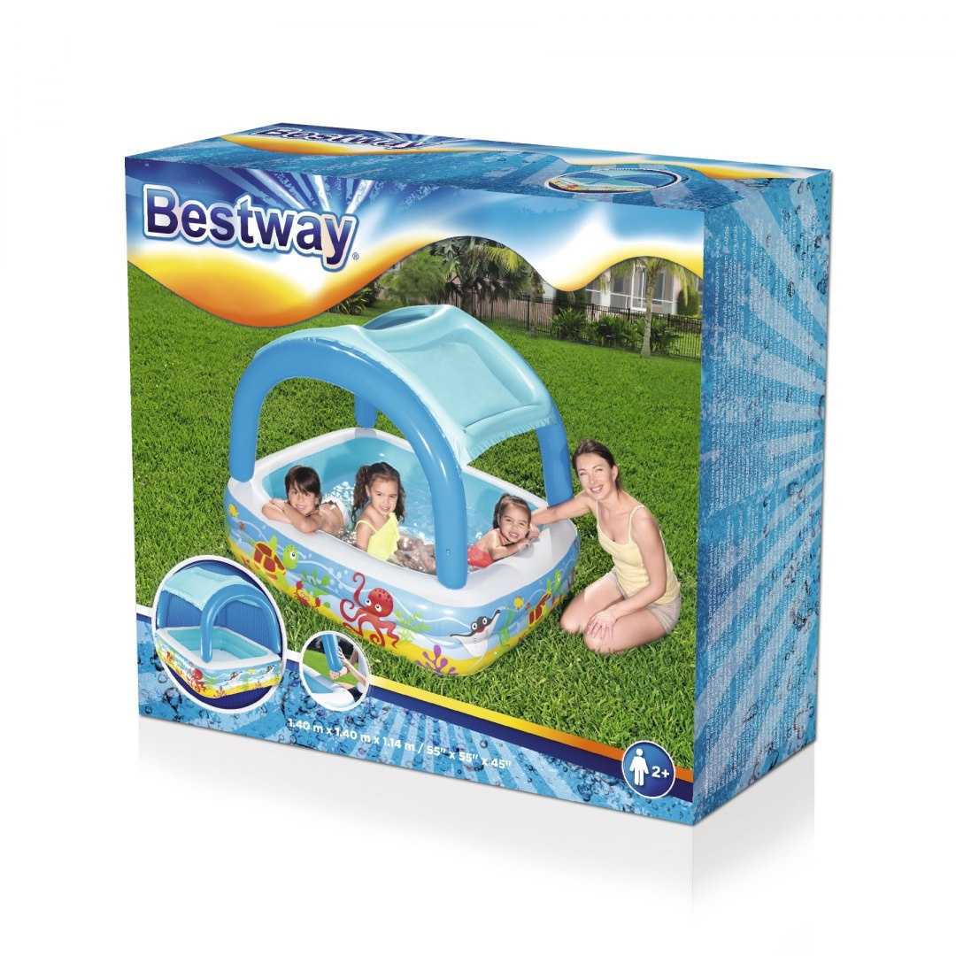 Bestway vaikiškas baseinas su stogeliu 147x147x122 cm