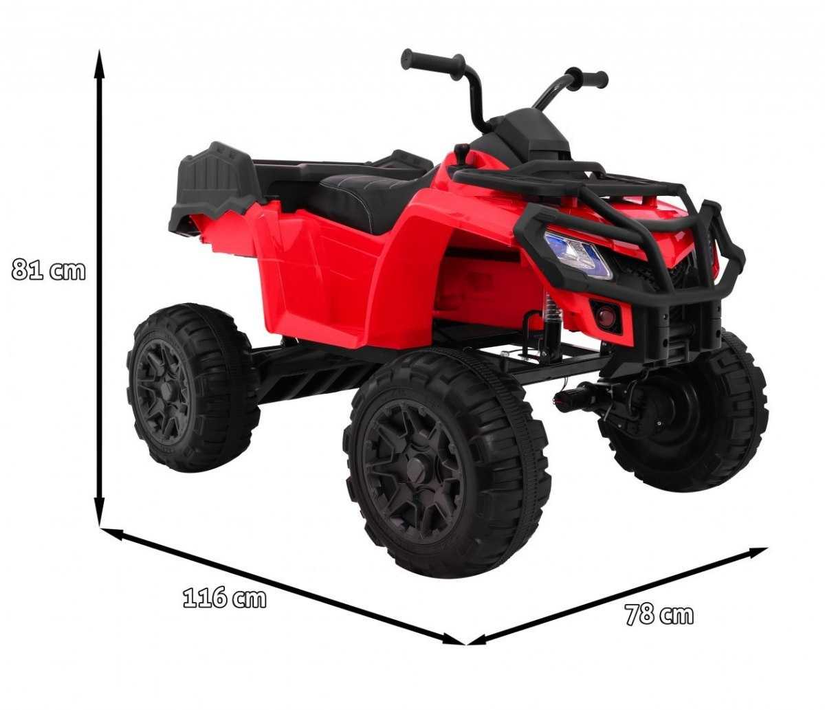 Keturratis Quad XL ATV su bagažine, raudonas