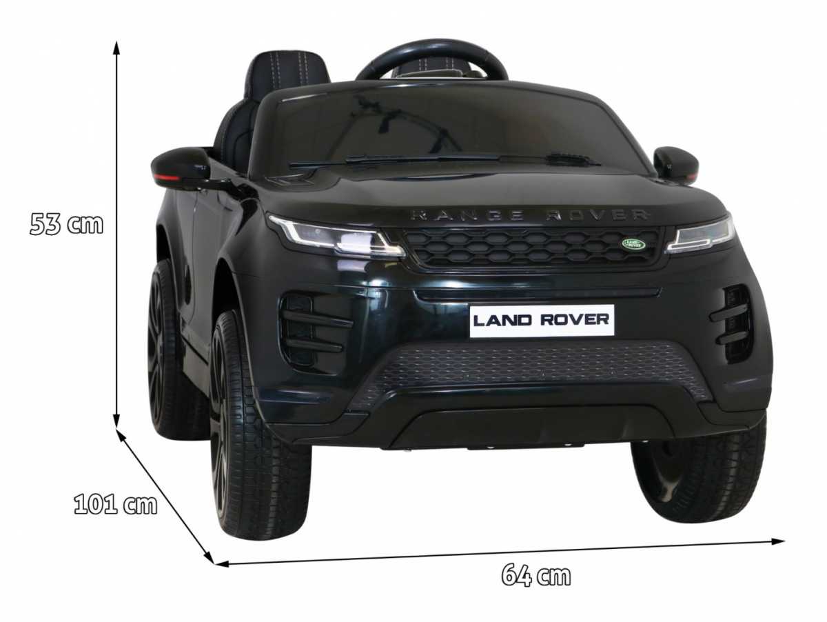 Vienvietis elektromobilis Range Rover Evoque, juodas