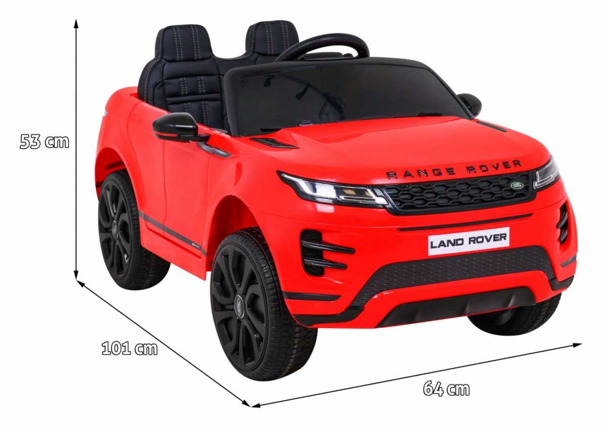 Vienvietis elektromobilis Rang Rover Evoque, raudonas