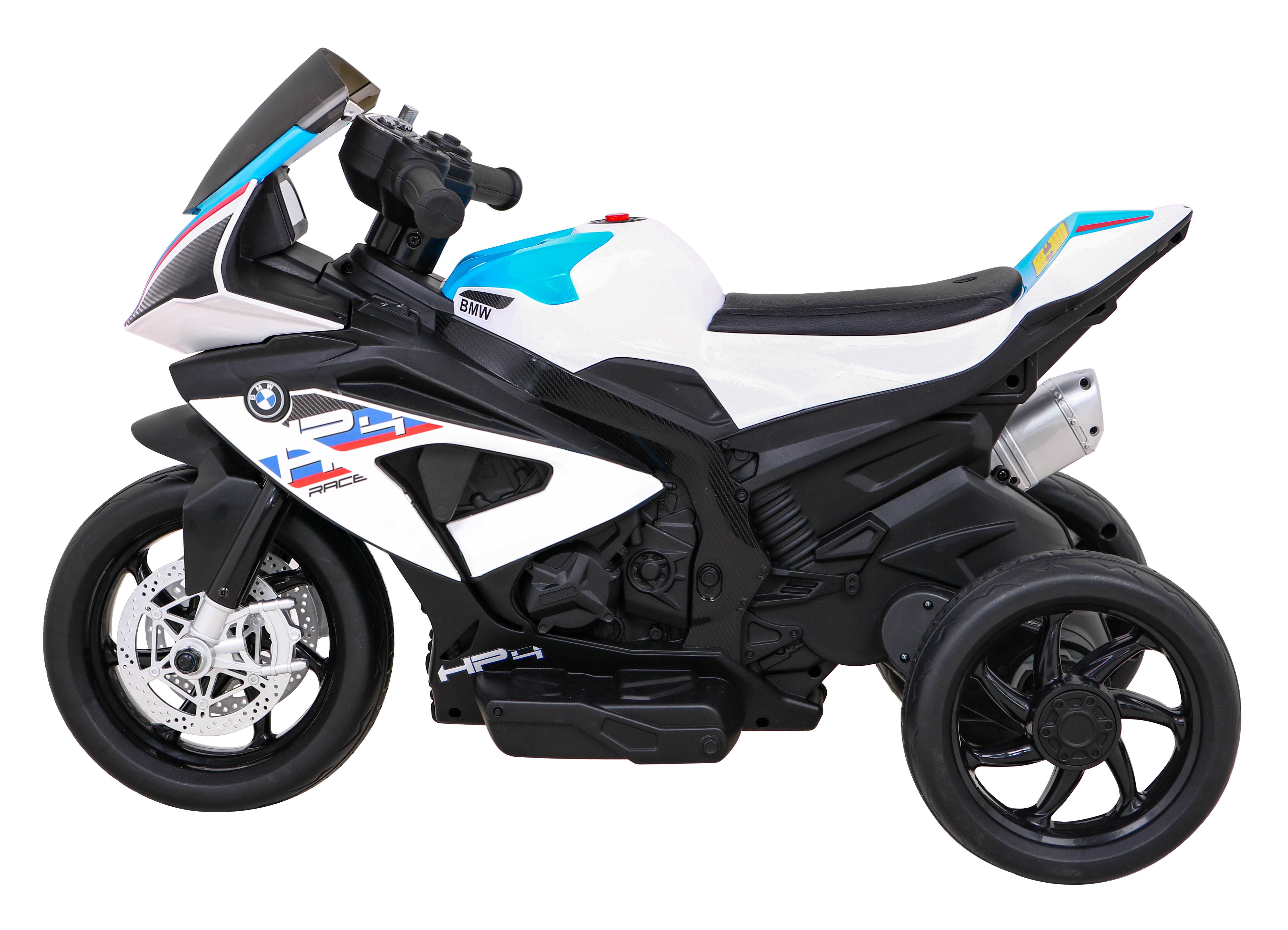 Vaikiškas elektrinis motociklas - BMW HP4, baltas