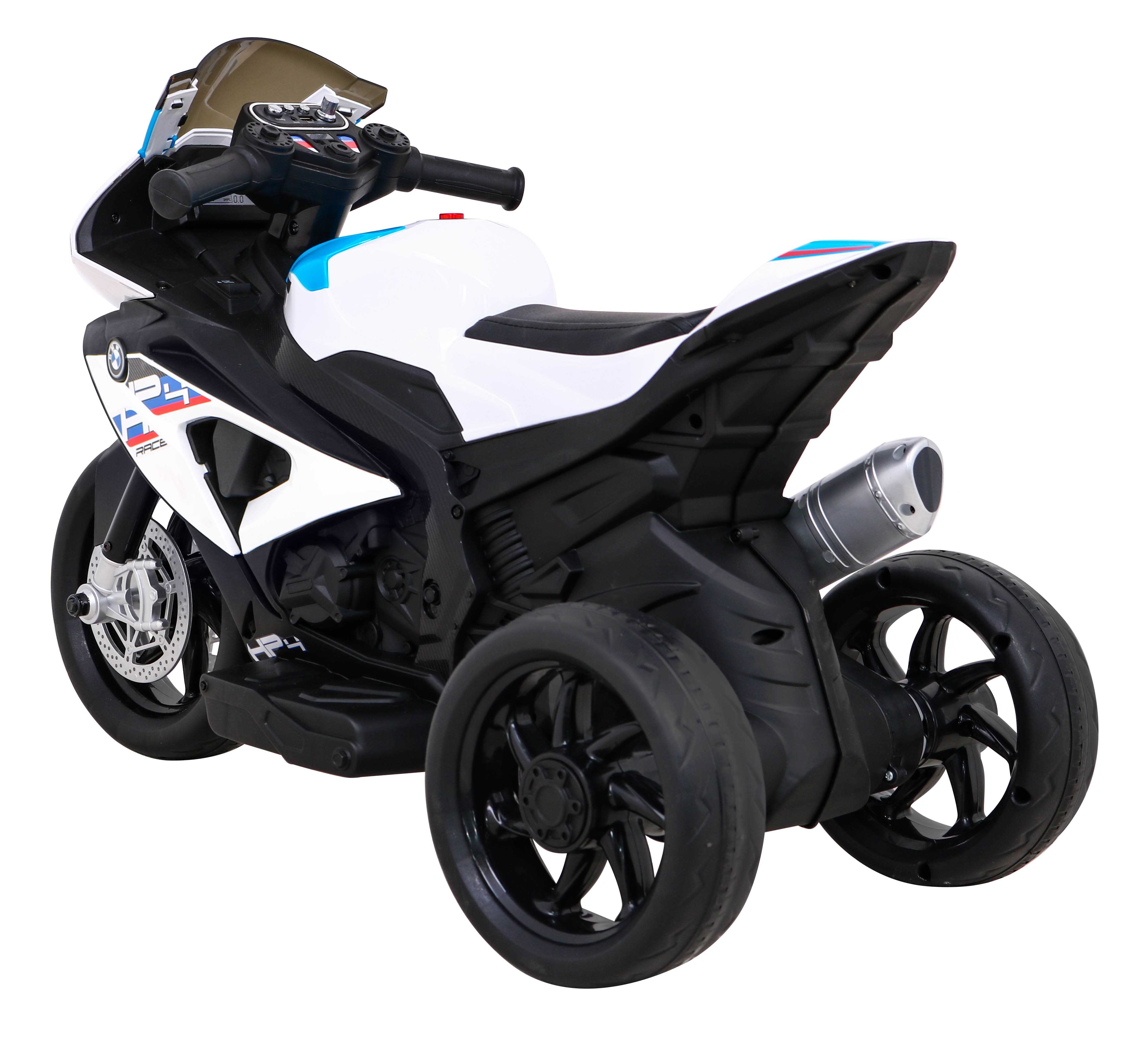 Vaikiškas elektrinis motociklas - BMW HP4, baltas