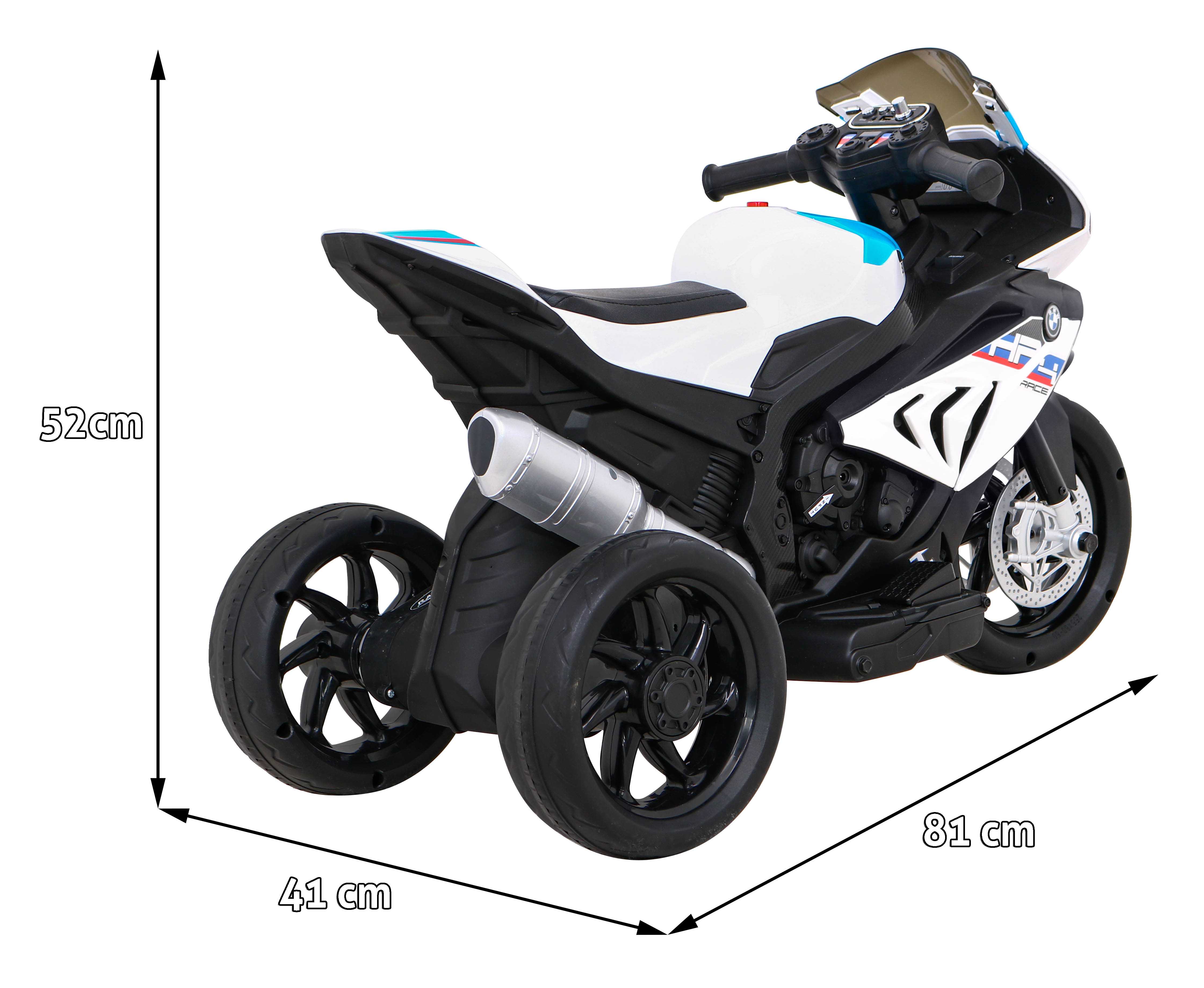 Vaikiškas elektrinis motociklas - BMW HP4, baltas