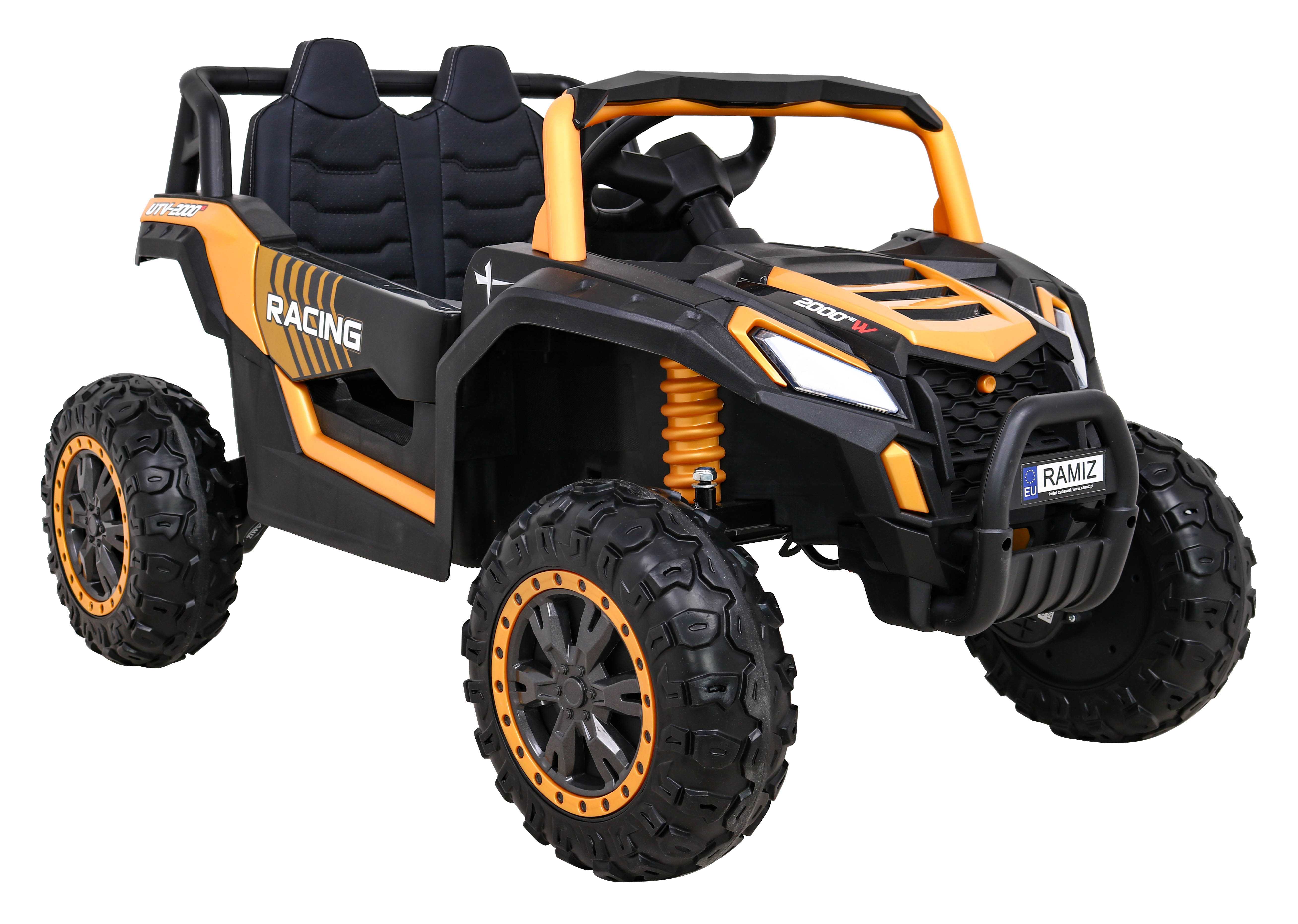 Vienvietis elektromobilis Buggy UTV 2000M Racing, geltonas