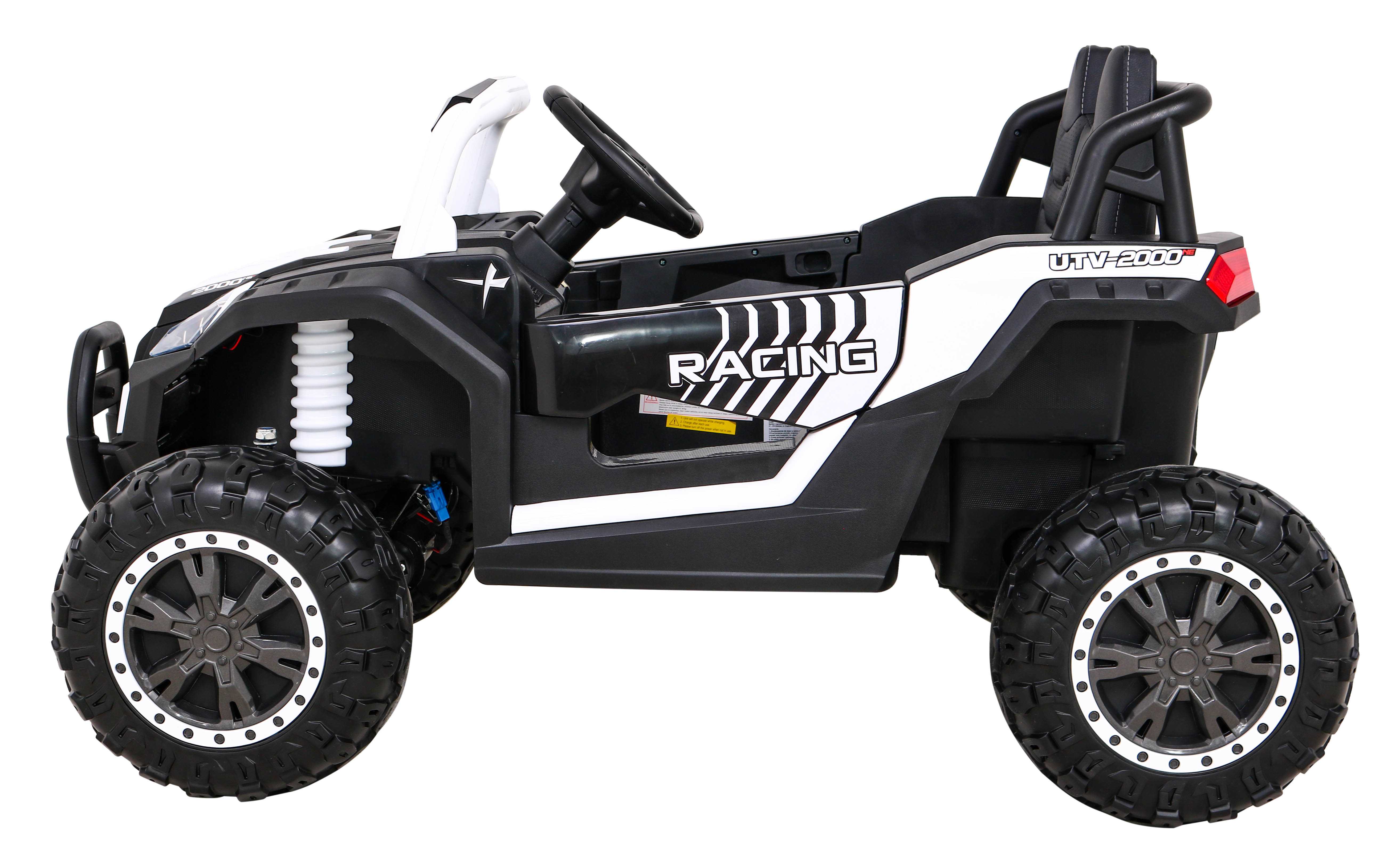 Vienvietis elektromobilis Buggy UTV 2000M Racing, baltas