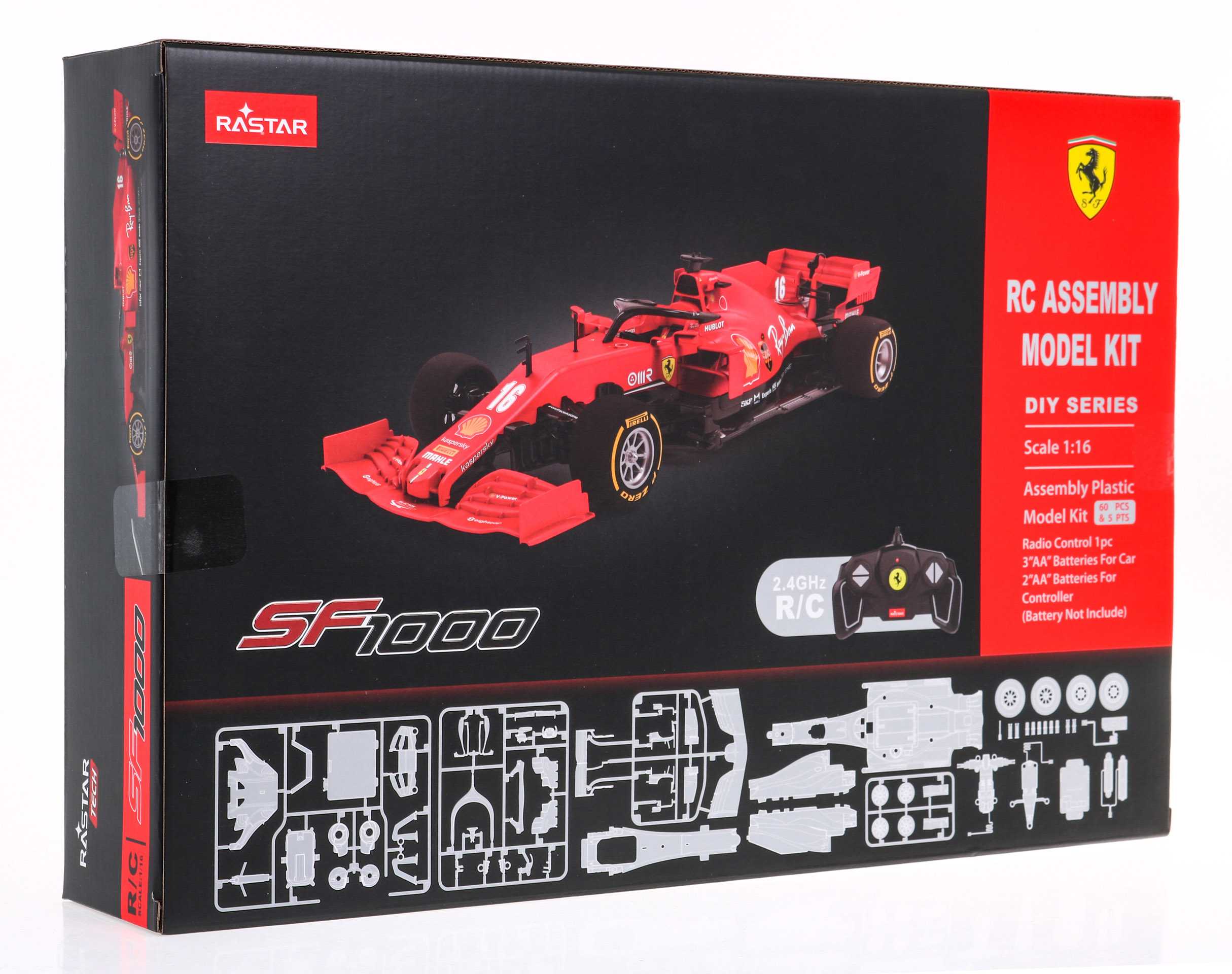 Nuotoliniu būdu valdomas automobilis Ferrari SF1000 , 1:16, raudonas