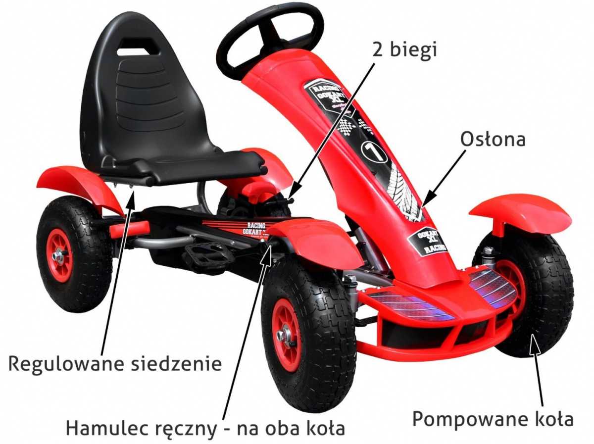 Minamas kartingas Gokart, raudonas