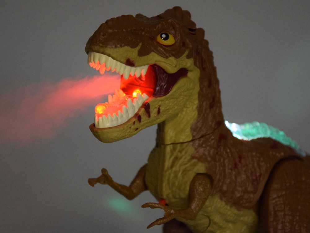 Nuotoliniu būdu valdomas dinozauras T-REX 2in1, rudas