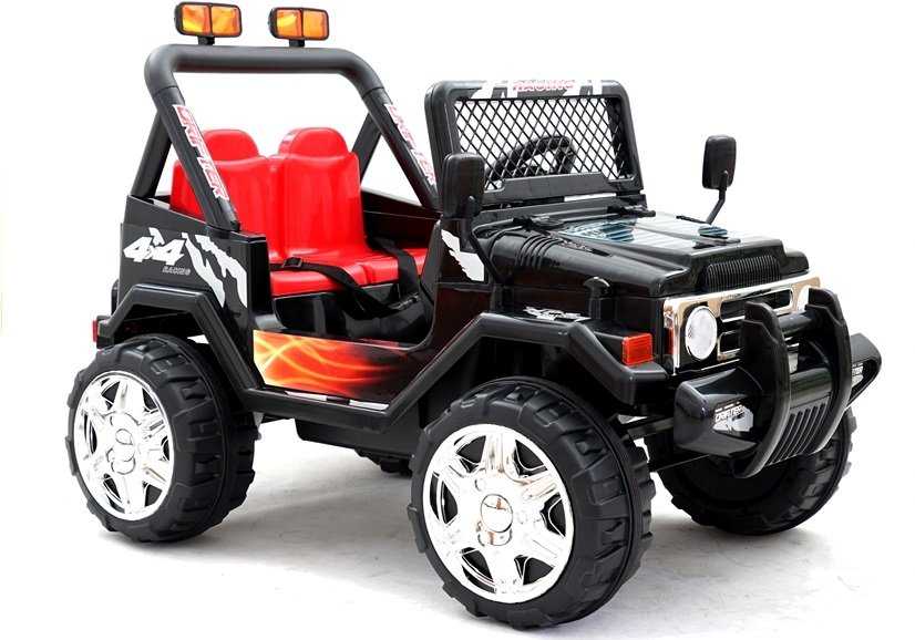 Vienvietis elektromobilis Jeep Raptor 4x4, juodas