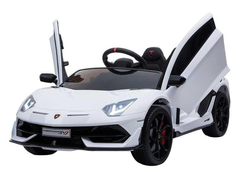 Vaikiškas vienvietis elektromobilis Lamborghini Aventador, baltas