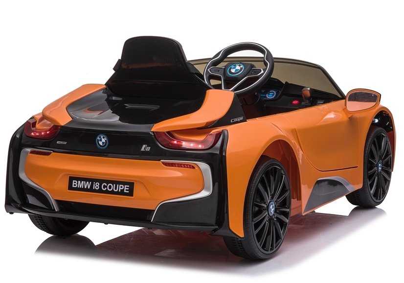 Elektromobilis BMW I8, oranžinis