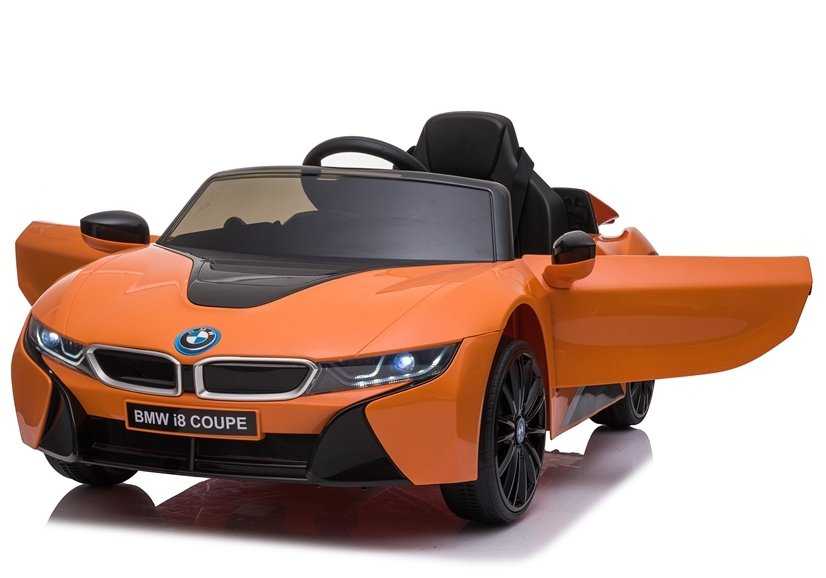 Elektromobilis BMW I8, oranžinis