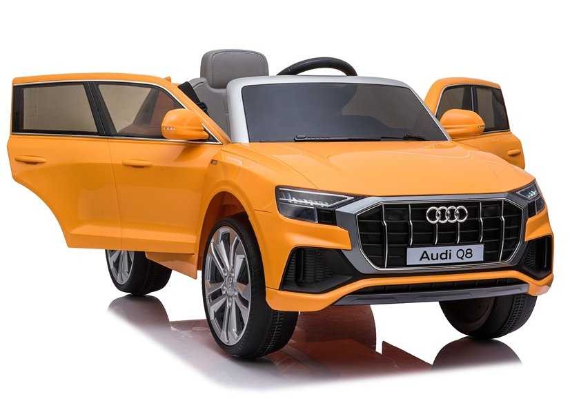 Vaikiškas vienvietis elektromobilis Audi Q8, lakuotas geltonas